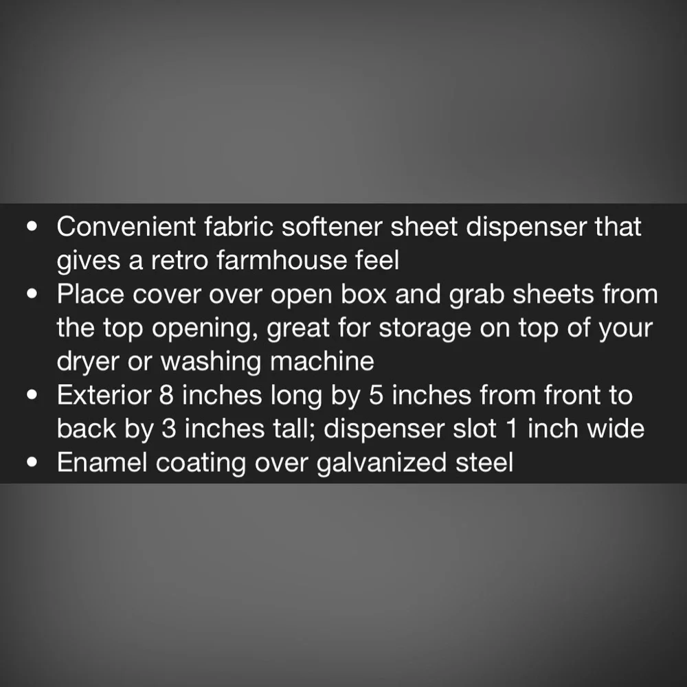 AULD HOME SUPER CUTE METAL DRYER SHEET COVER